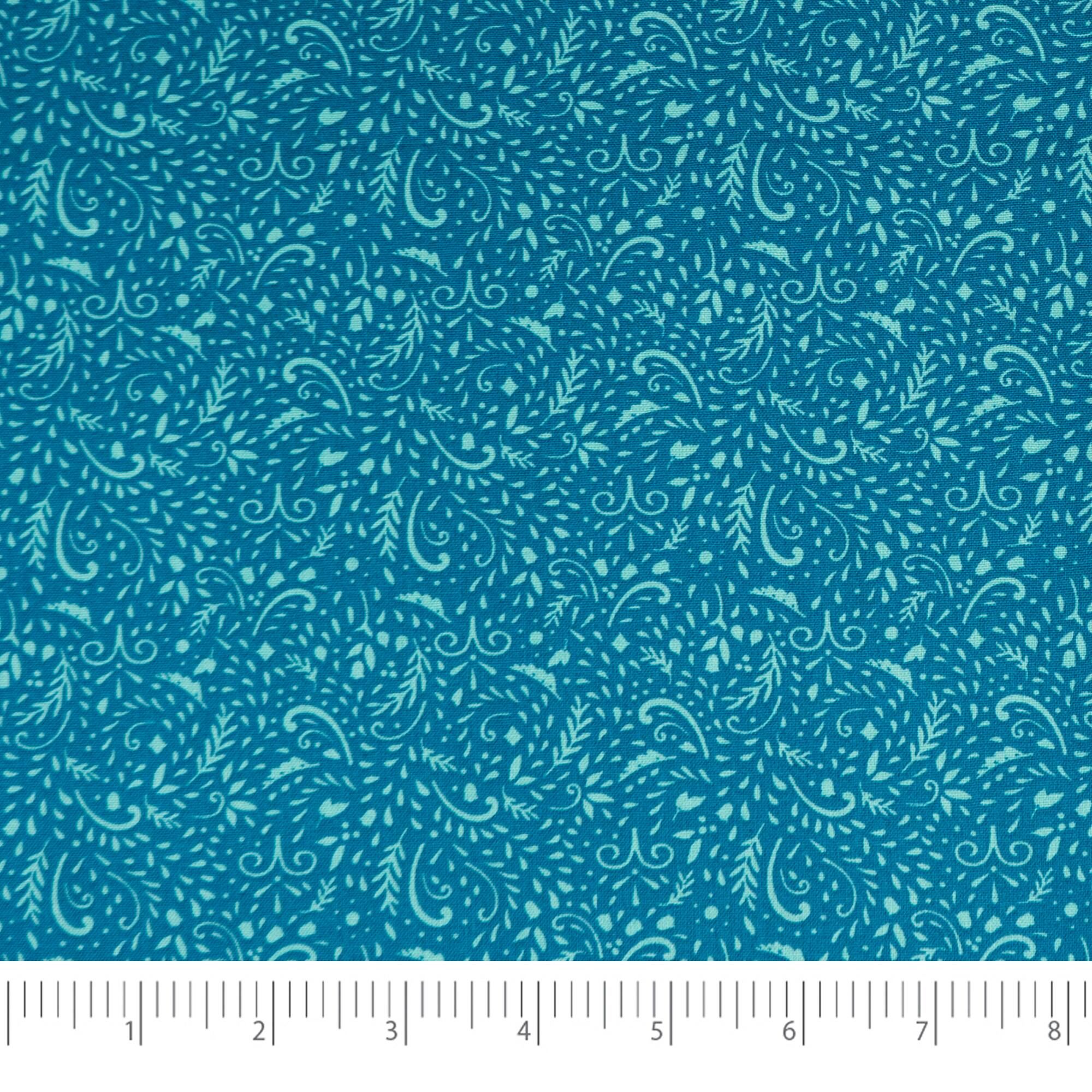 SINGER Christmas Burst Blue Cotton Print Fabric